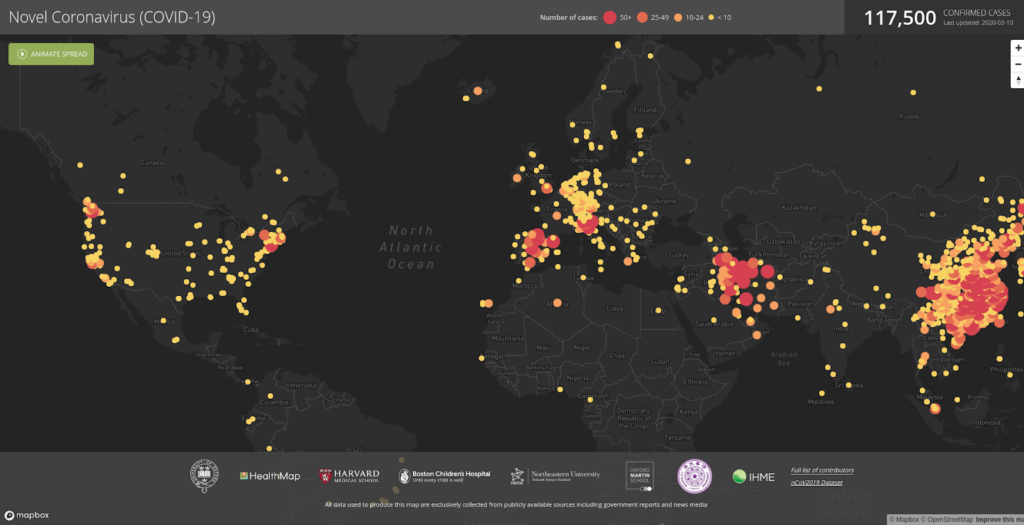 HealthMap CoVID-19 Data