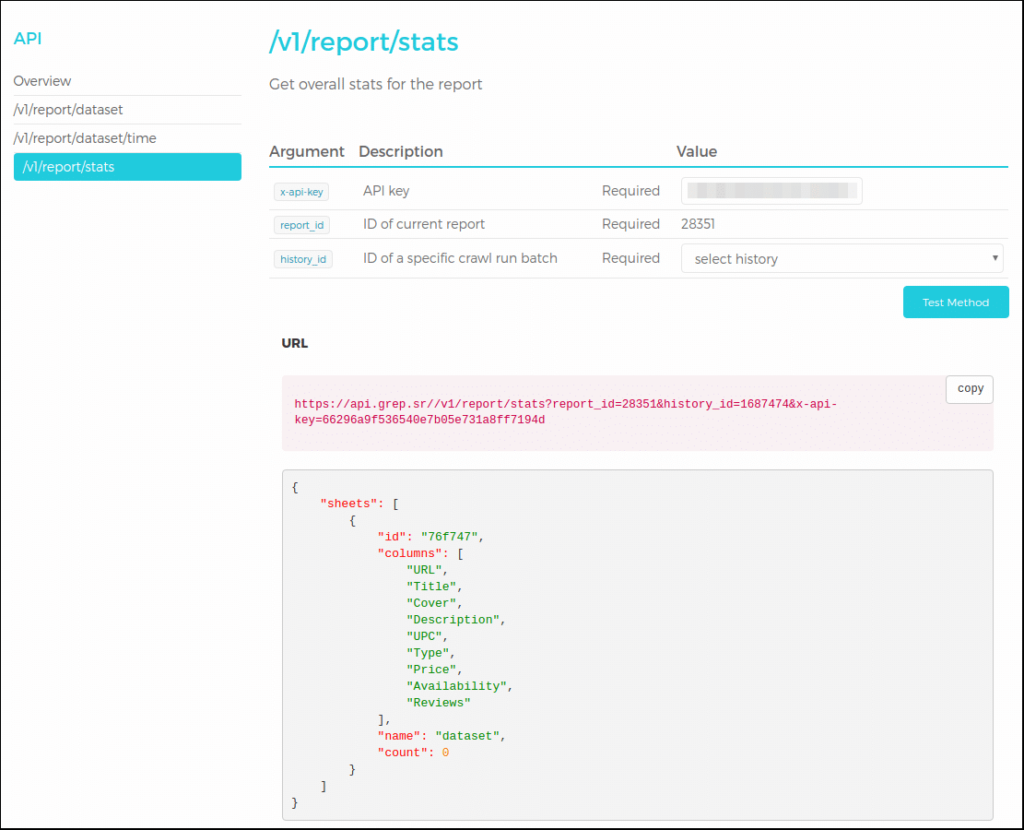 api stats test